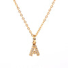 Wholesale Women's Stainless Steel Pendant Necklace With 26 English Letters Pattern O Chain And Diamond Design