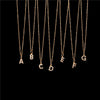 Wholesale Women's Stainless Steel Pendant Necklace With 26 English Letters Pattern O Chain And Diamond Design