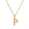 Wholesale Women's Stainless Steel Pendant Necklace With 26 English Letters Pattern O Chain And Diamond Design