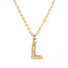 Wholesale Women's Stainless Steel Pendant Necklace With 26 English Letters Pattern O Chain And Diamond Design