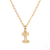 Wholesale Women's Stainless Steel Pendant Necklace With 26 English Letters Pattern O Chain And Diamond Design