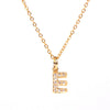Wholesale Women's Stainless Steel Pendant Necklace With 26 English Letters Pattern O Chain And Diamond Design