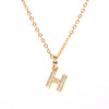Wholesale Women's Stainless Steel Pendant Necklace With 26 English Letters Pattern O Chain And Diamond Design
