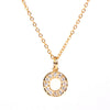 Wholesale Women's Stainless Steel Pendant Necklace With 26 English Letters Pattern O Chain And Diamond Design