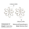 Wholesale Women's Stainless Steel Pvd Furnace Vacuum Real Gold Plated Exaggerated Stylish Oversized Flower Earrings
