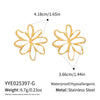 Wholesale Women's Stainless Steel Pvd Furnace Vacuum Real Gold Plated Exaggerated Stylish Oversized Flower Earrings