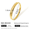 Wholesale Women's Stainless Steel Quadrilateral Bracelet With Diamond Texture 18K Gold Plated By Vacuum Plating In Furnace