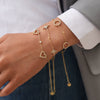 Wholesale Women's Stainless Steel Real Gold Plated Bracelet With Heart Circle And Eight Pointed Star Design