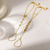 Wholesale Women's Stainless Steel Real Gold Plated Geometric Flower Wrist Chain Bracelet Niche Jewelry