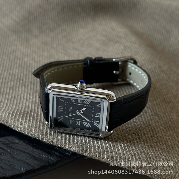 Wholesale Women's Stainless Steel Rectangular Dial Fashionable Nordic Niche Quartz Belt Watch
