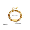 Wholesale Women's Stainless Steel Rectangular Heavy Industry Metal Cold Style Glossy Electroplated Bracelet