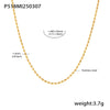 Wholesale Women's Stainless Steel Rectangular Zircon Beads Multilayer Clavicle Necklace With Geometric Pattern And Pvd Plating Design