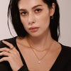 Wholesale Women's Stainless Steel Rectangular Zircon Beads Multilayer Clavicle Necklace With Geometric Pattern And Pvd Plating Design