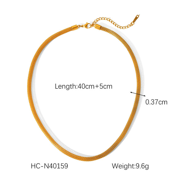 Wholesale Women's Stainless Steel Regular Chain Necklace With Geometric Pattern And Electroplating Treatment