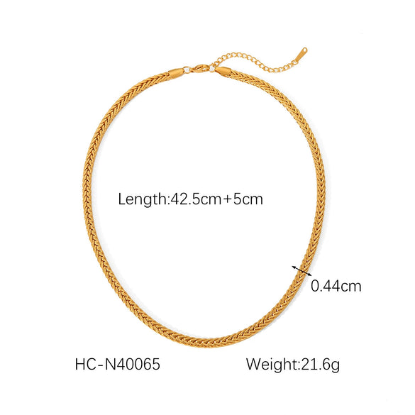 Wholesale Women's Stainless Steel Regular Chain Necklace With Geometric Pattern And Electroplating Treatment