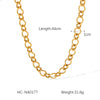 Wholesale Women's Stainless Steel Regular Chain Necklace With Geometric Pattern And Electroplating Treatment