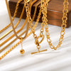 Wholesale Women's Stainless Steel Regular Chain Necklace With Geometric Pattern And Electroplating Treatment