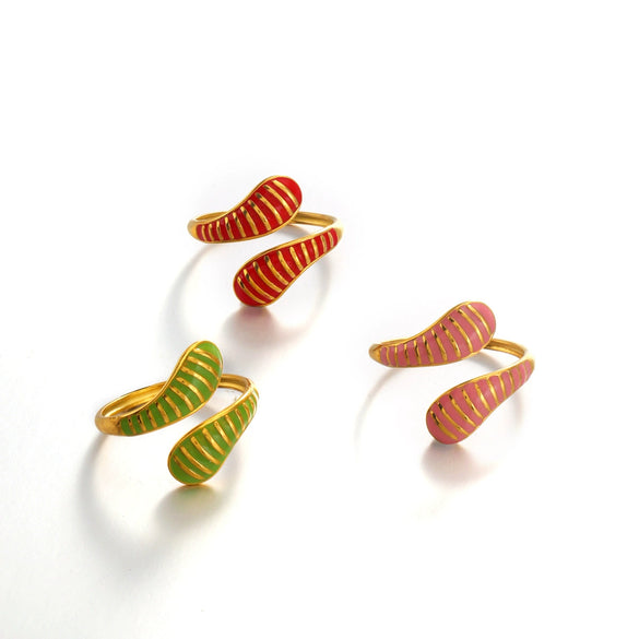 Wholesale Women's Stainless Steel Resin Geometric Drop Shape Ring With Electroplating