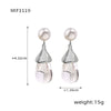 Wholesale Women's 316L Stainless Steel Resin Geometric Electroplated Colorful Earrings