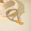 Wholesale Women's Stainless Steel Retro Classic Love Peach Heart Geometric Electroplated Bracelet
