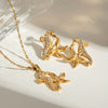 Wholesale Women's Stainless Steel Retro Geometric Animals Seahorse Starfish Onepiece Diamond Earrings With Electroplating
