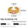Wholesale Women's Stainless Steel Retro Personality Opening Ring With 18K Gold Plated Electroplating And Multicolor Zircon Inlay Geometric Pattern