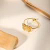 Wholesale Women's Stainless Steel Ring French Retro Style With Bow Pattern And Electroplating