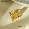 Wholesale Women's Stainless Steel Ring Light Luxury Irregular Tinfoil Pleated Electroplating Hand Jewelry