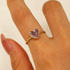 Wholesale Women's Stainless Steel Ring Retro Inlaid Colored Stone Geometric Star Pattern Electroplated