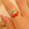 Wholesale Women's Stainless Steel Ring Retro Inlaid Colored Stone Geometric Star Pattern Electroplated