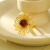 Wholesale Women's Stainless Steel Ring Simple Style Sweet Lace Hollow Electroplated Highend Design