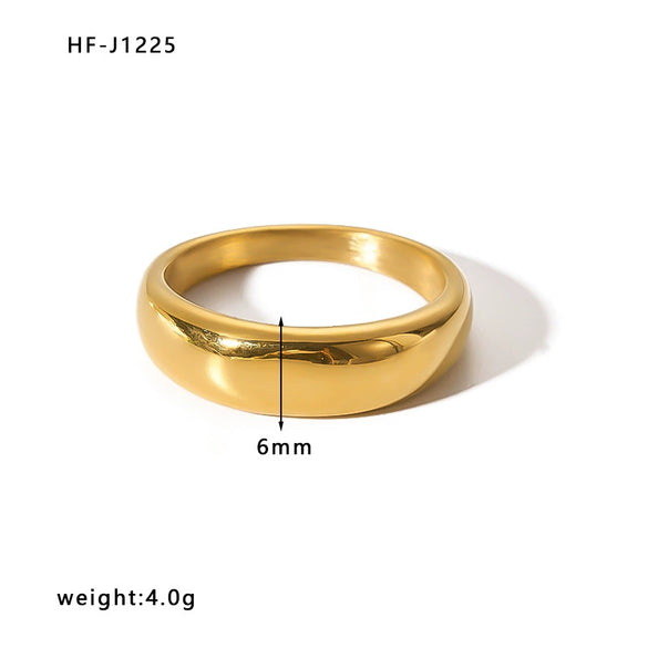 Wholesale Women's Stainless Steel Ring With Crown Heart Bow Leaves Wave Rhombus Drop Shape Star Geometric Patterns 18K Vacuum Gold Plated