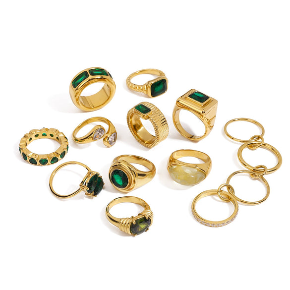 Wholesale Women's Stainless Steel Ring With Geometric Design And Electroplating Treatment