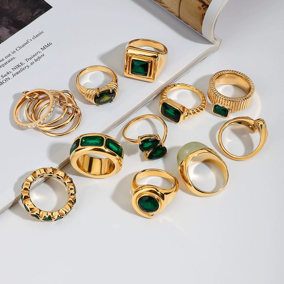 Wholesale Women's Stainless Steel Ring With Geometric Design And Electroplating Treatment