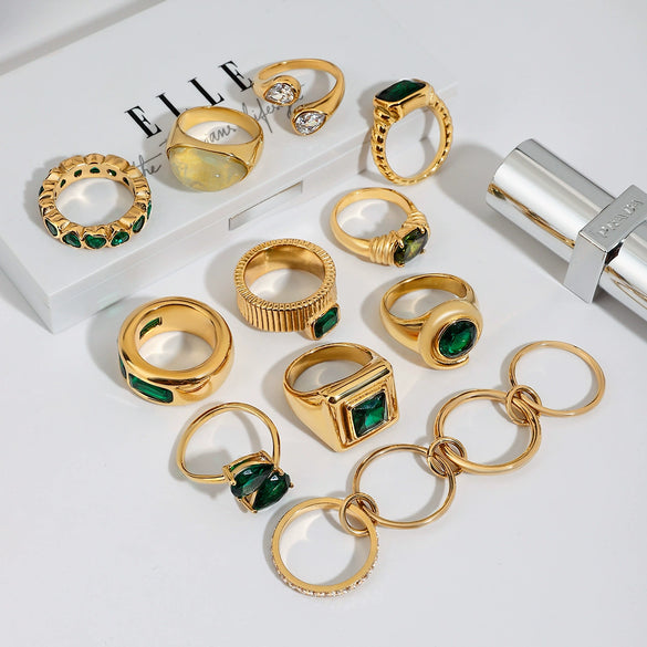 Wholesale Women's Stainless Steel Ring With Geometric Design And Electroplating Treatment