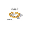 Wholesale Women's Stainless Steel Ring With Geometric Design And Pvd Furnace Real Gold Electroplating Exaggerated Fashion Lines