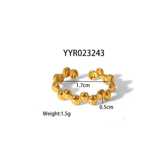 Wholesale Women's Stainless Steel Ring With Geometric Design And Pvd Furnace Real Gold Electroplating Exaggerated Fashion Lines