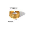 Wholesale Women's Stainless Steel Ring With Geometric Design And Pvd Furnace Real Gold Electroplating Exaggerated Fashion Lines