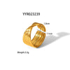 Wholesale Women's Stainless Steel Ring With Geometric Design And Pvd Furnace Real Gold Electroplating Exaggerated Fashion Lines