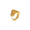 Wholesale Women's Stainless Steel Ring With Geometric Design And Pvd Furnace Real Gold Electroplating Exaggerated Fashion Lines