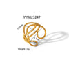 Wholesale Women's Stainless Steel Ring With Geometric Design And Pvd Furnace Real Gold Electroplating Exaggerated Fashion Lines