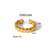 Wholesale Women's Stainless Steel Ring With Geometric Design And Pvd Furnace Real Gold Electroplating Exaggerated Fashion Lines
