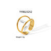 Wholesale Women's Stainless Steel Ring With Geometric Design And Pvd Furnace Real Gold Electroplating Exaggerated Fashion Lines