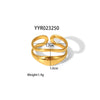 Wholesale Women's Stainless Steel Ring With Geometric Design And Pvd Furnace Real Gold Electroplating Exaggerated Fashion Lines