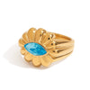 Wholesale Women's Stainless Steel Ring With Geometric Design And Zirconium Flower Accessories Electroplated