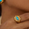 Wholesale Women's Stainless Steel Ring With Geometric Design And Zirconium Flower Accessories Electroplated