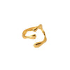 Wholesale Women's Stainless Steel Ring With Geometric Staggering Cross Texture And Electroplating Treatment