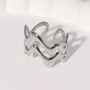 Wholesale Women's Stainless Steel Ring With Irregular Wave And Geometric Pattern Electroplated Simple And High Level Sense Non Fading