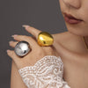 Wholesale Women's 316L Stainless Steel Ring With Roman Pattern And Digital Casting Pvd Goldplated