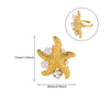 Wholesale Women's Stainless Steel Ring With Starfish And Butterfly Patterns Electroplated